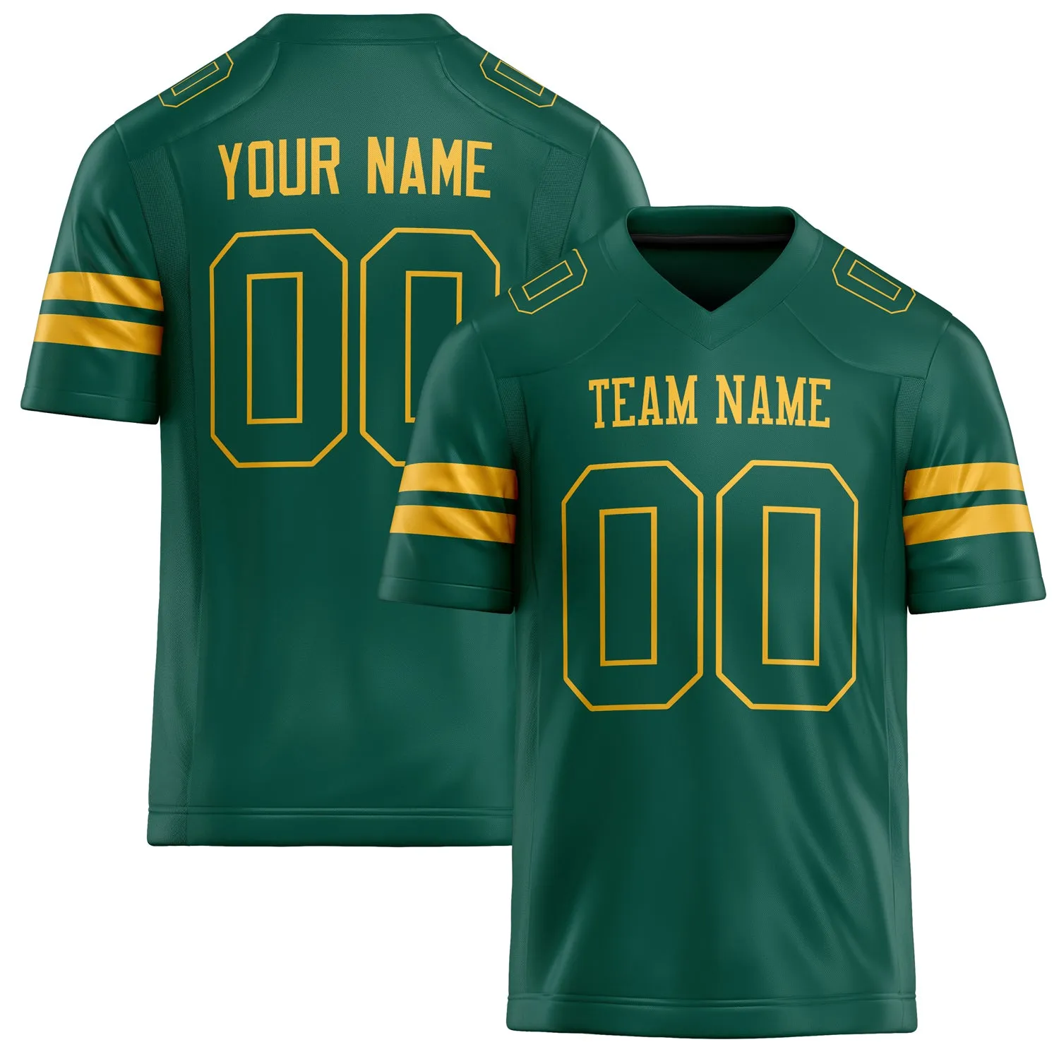 Custom Kelly Green gold Solid Colour Football Jersey sold by Tailorly