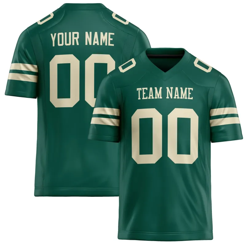 Custom Kelly Green cream Solid Colour Football Jersey sold by Tailorly