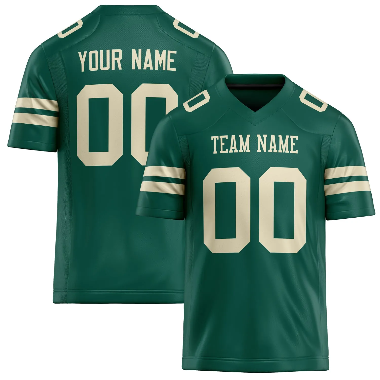 Custom Kelly Green cream Solid Colour Football Jersey sold by Tailorly
