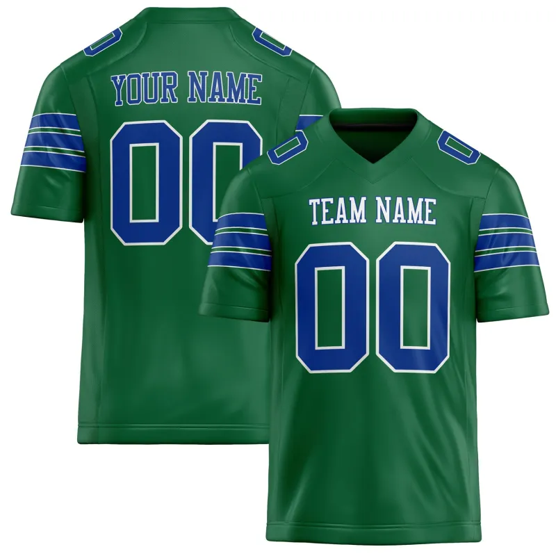 Custom Kelly Green royal Solid Colour Football Jersey sold by Tailorly