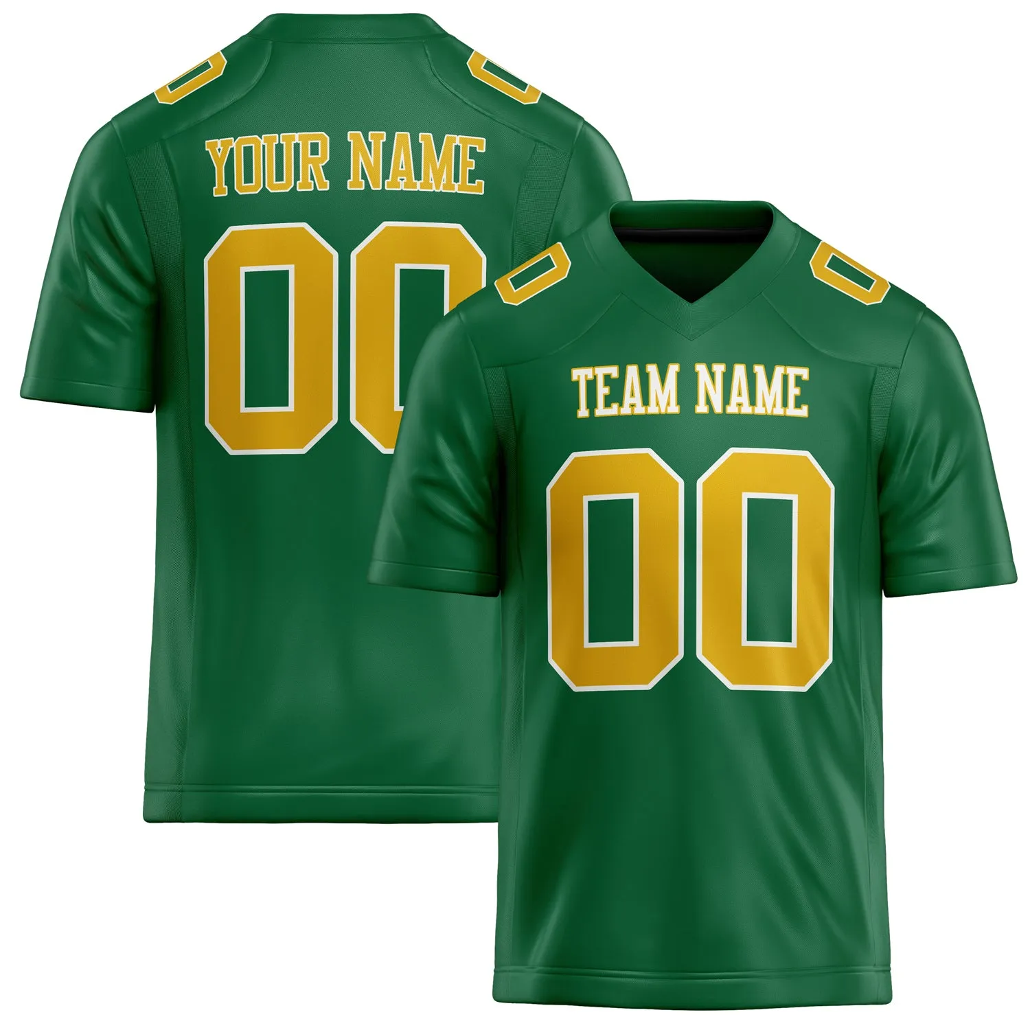 Custom Kelly Green gold Solid Colour Football Jersey sold by Tailorly