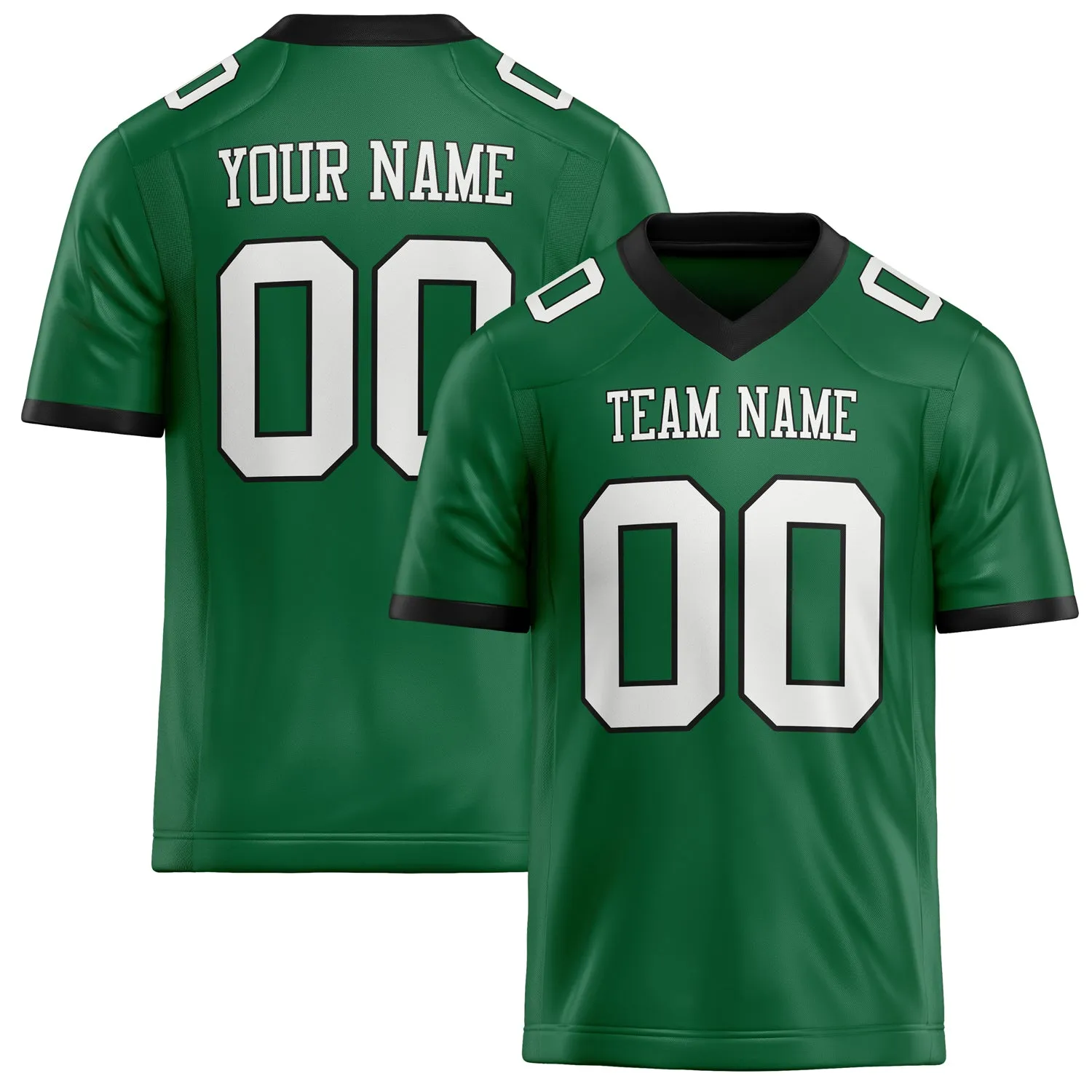 Custom Kelly Green White Solid Colour Football Jersey sold by Tailorly