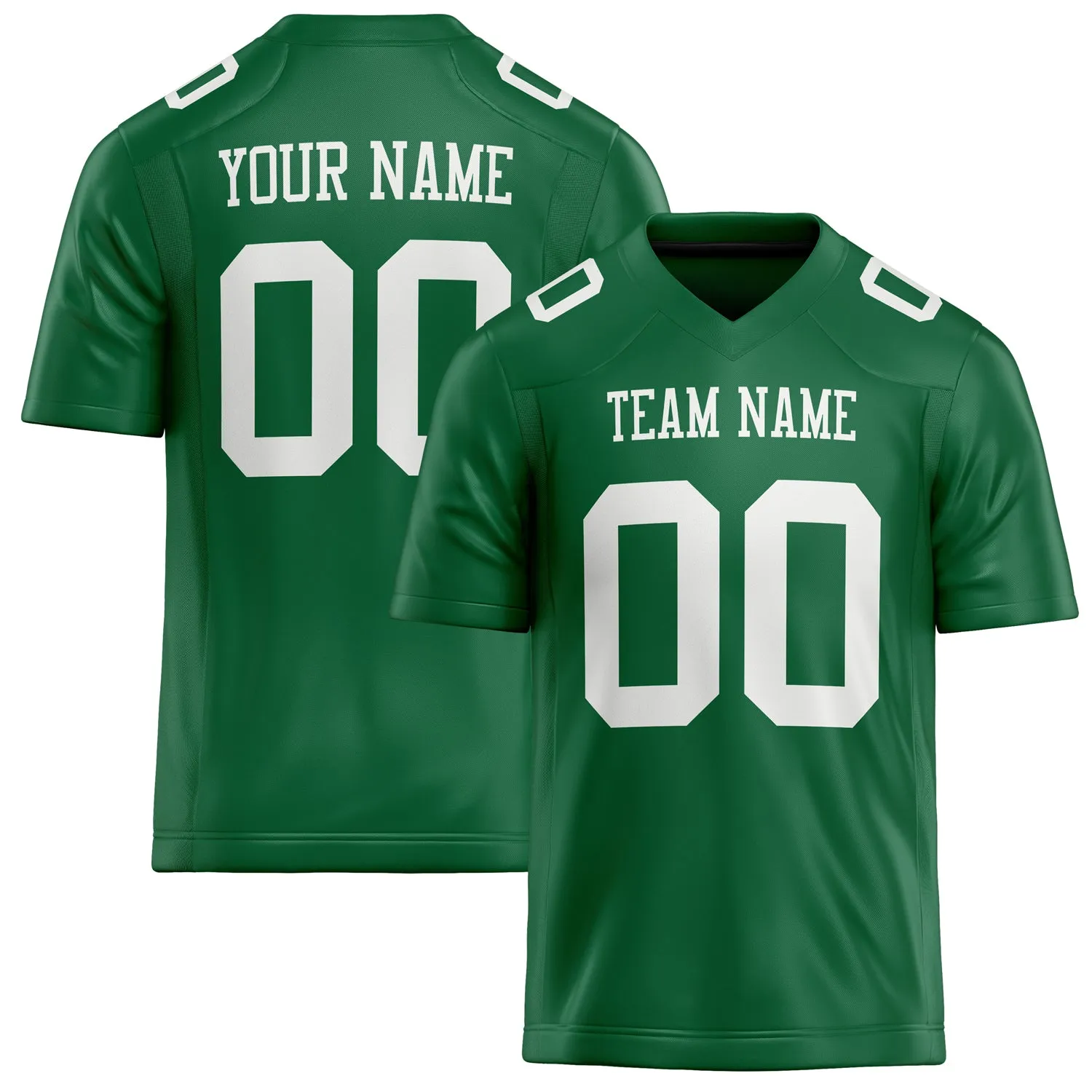 Custom Kelly Green White Solid Colour Football Jersey sold by Tailorly