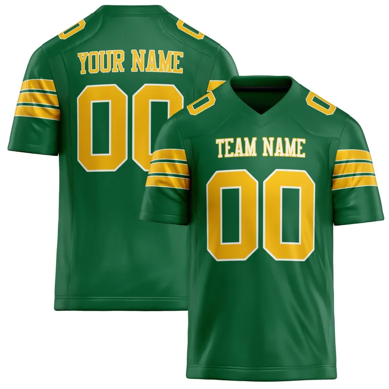 Custom Kelly Green gold Solid Colour Football Jersey sold by Tailorly
