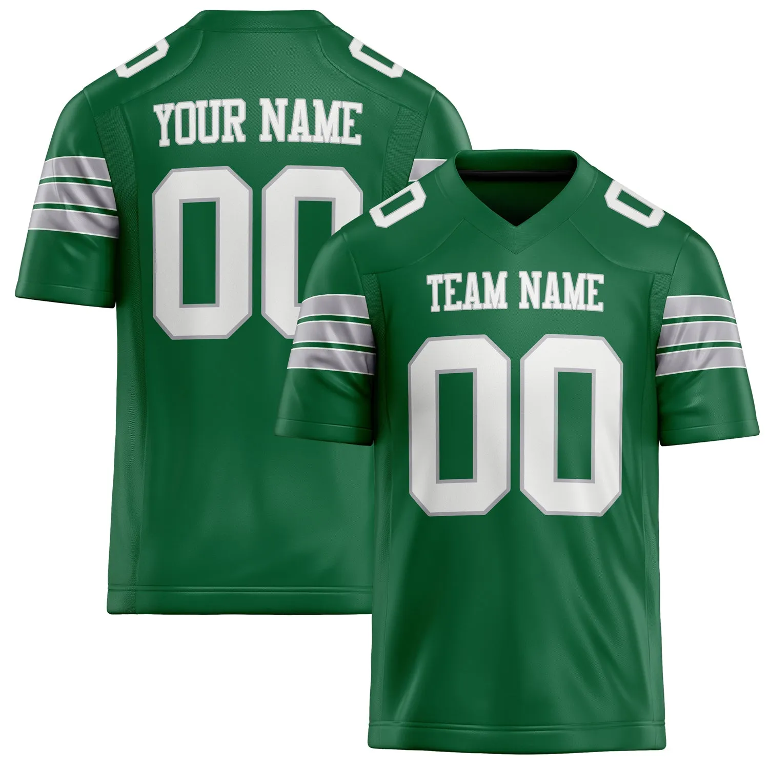 Custom Kelly Green White Solid Colour Football Jersey sold by Tailorly