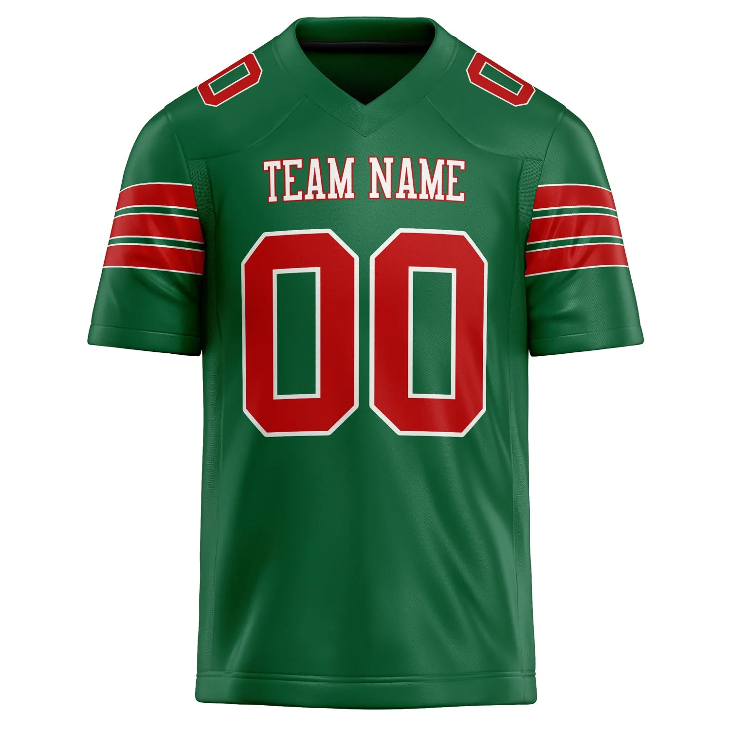 Custom Kelly Green red Solid Colour Football Jersey sold by Tailorly product image thumbnail 2