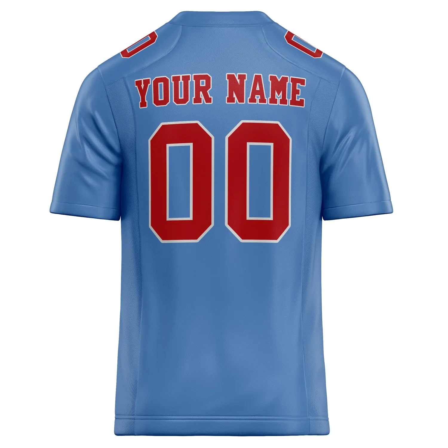 Custom Light Blue red Solid Colour Football Jersey sold by Tailorly product image thumbnail 4