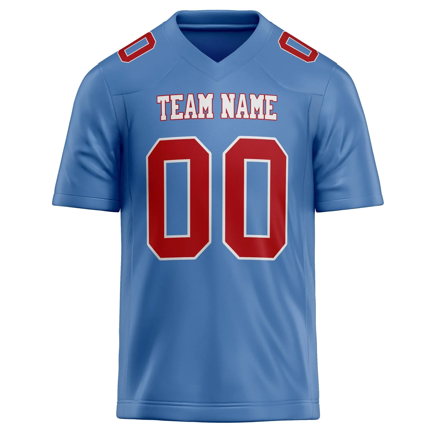 Custom Light Blue red Solid Colour Football Jersey sold by Tailorly product image thumbnail 2