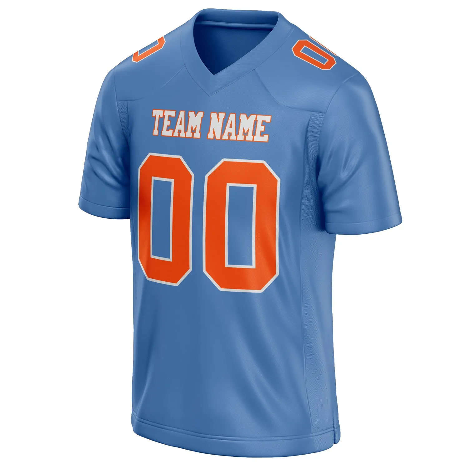 Custom Light Blue orange Solid Colour Football Jersey sold by Tailorly product image thumbnail 3