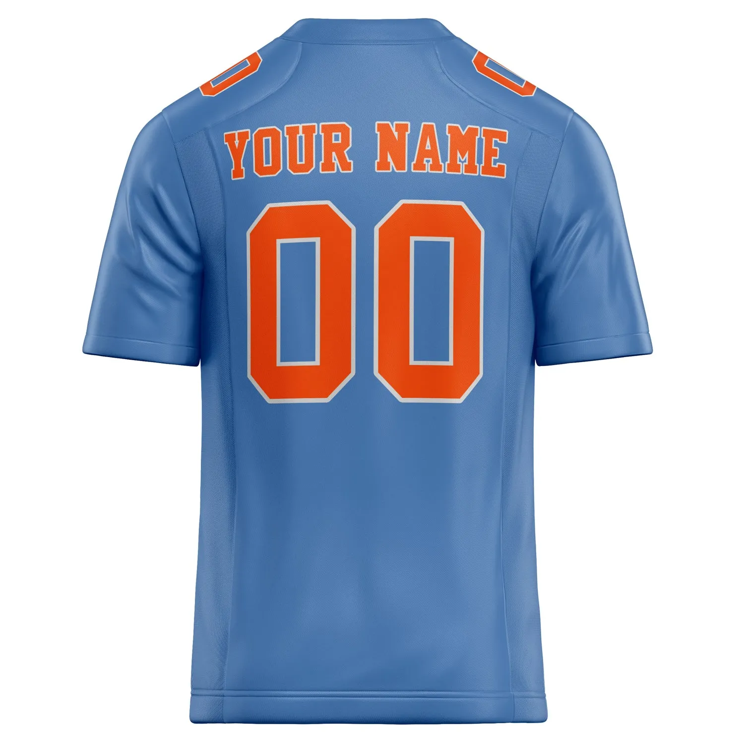 Custom Light Blue orange Solid Colour Football Jersey sold by Tailorly product image thumbnail 4