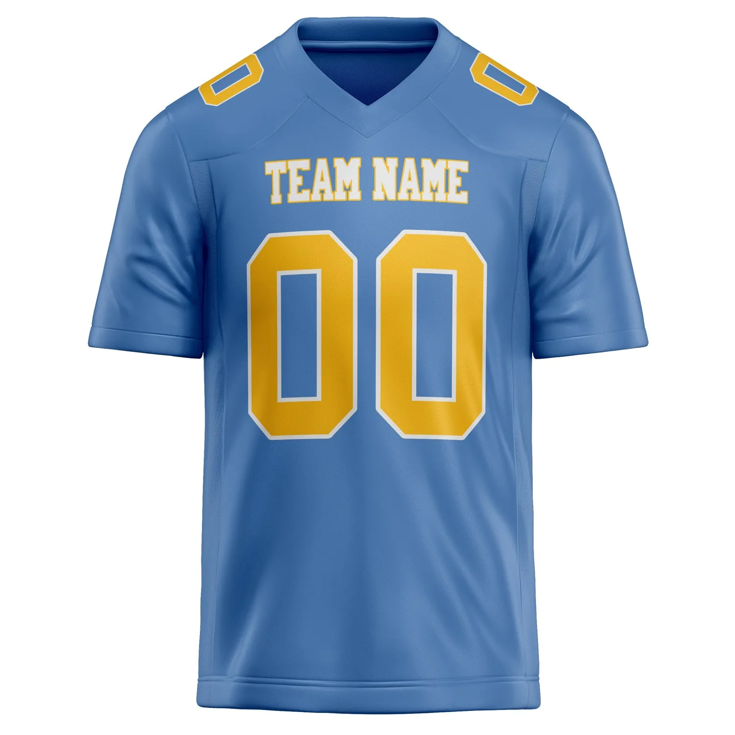 Custom Light Blue gold Solid Colour Football Jersey sold by Tailorly product image thumbnail 2