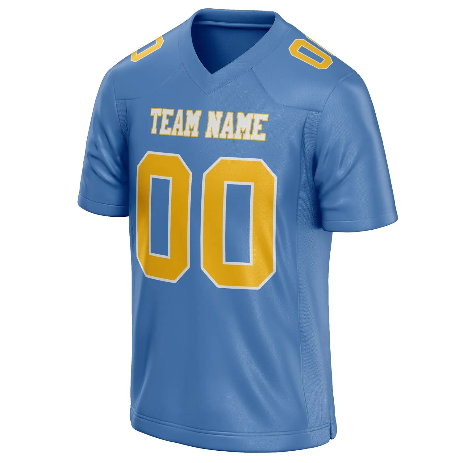 Custom Light Blue gold Solid Colour Football Jersey sold by Tailorly product image thumbnail 3