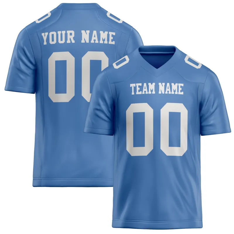 Custom Light Blue White Solid Colour Football Jersey sold by Tailorly