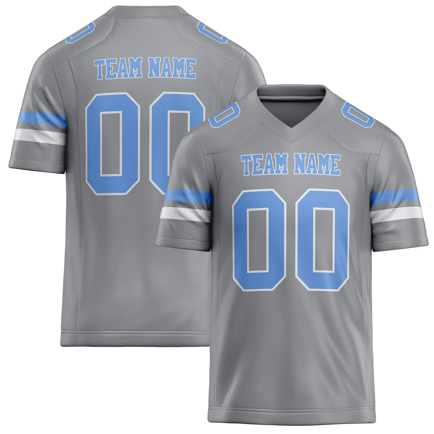 Custom Light Gray Light Blue Solid Colour Football Jersey sold by Tailorly