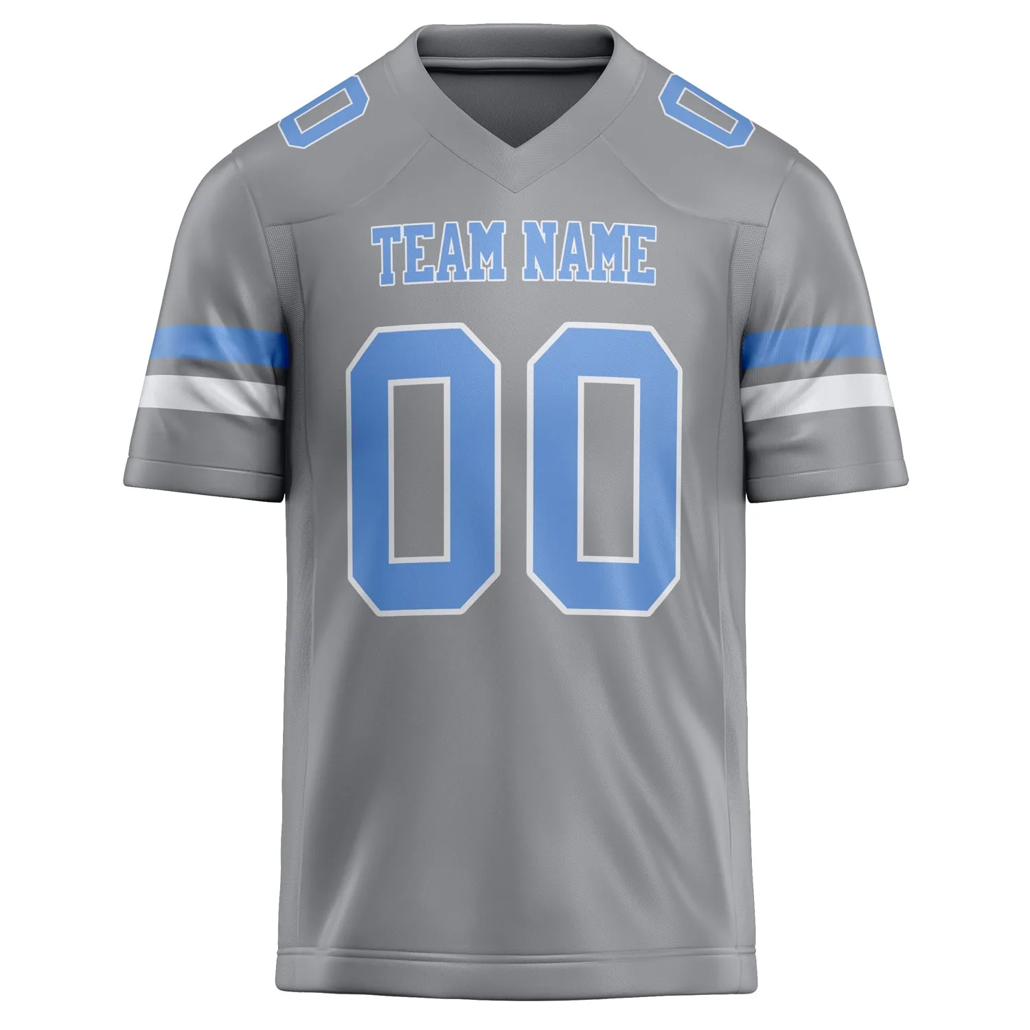 Custom Light Gray Light Blue Solid Colour Football Jersey sold by Tailorly product image thumbnail 2