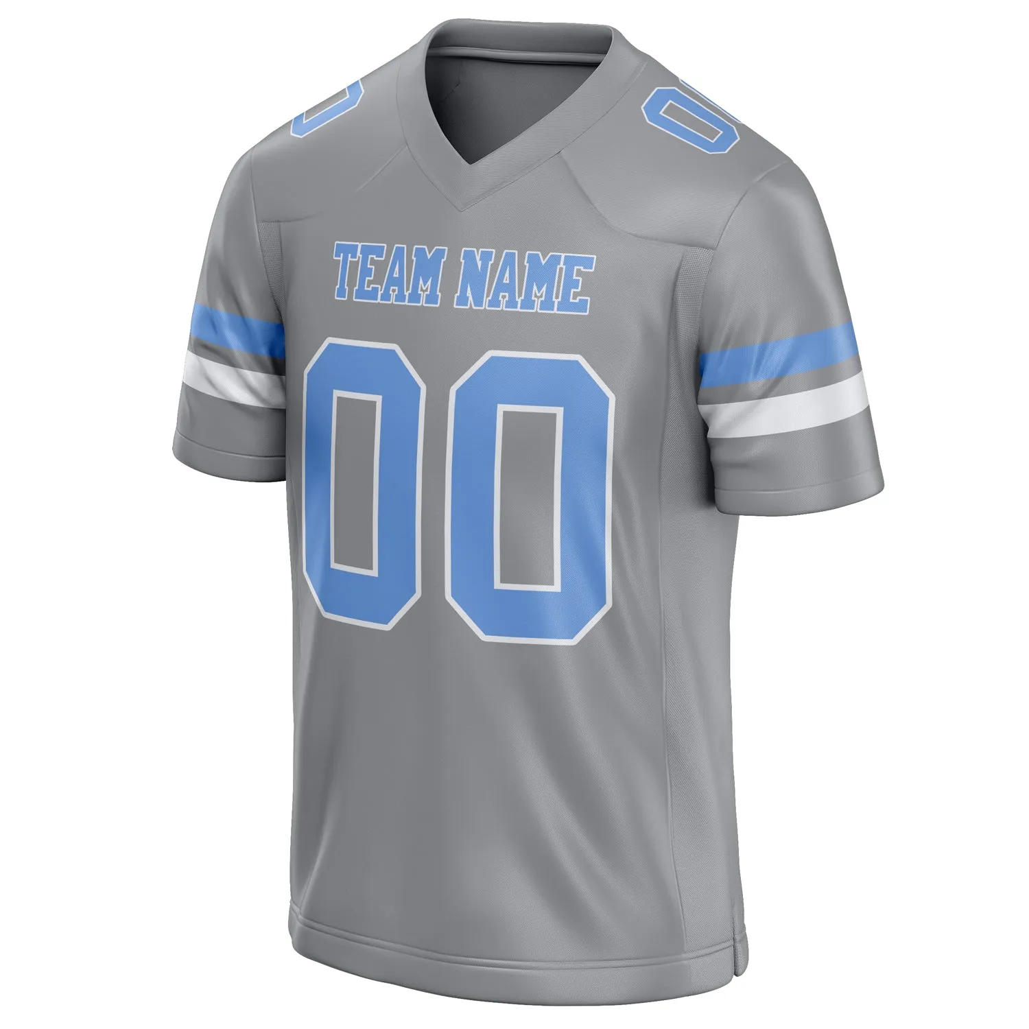 Custom Light Gray Light Blue Solid Colour Football Jersey sold by Tailorly product image thumbnail 3