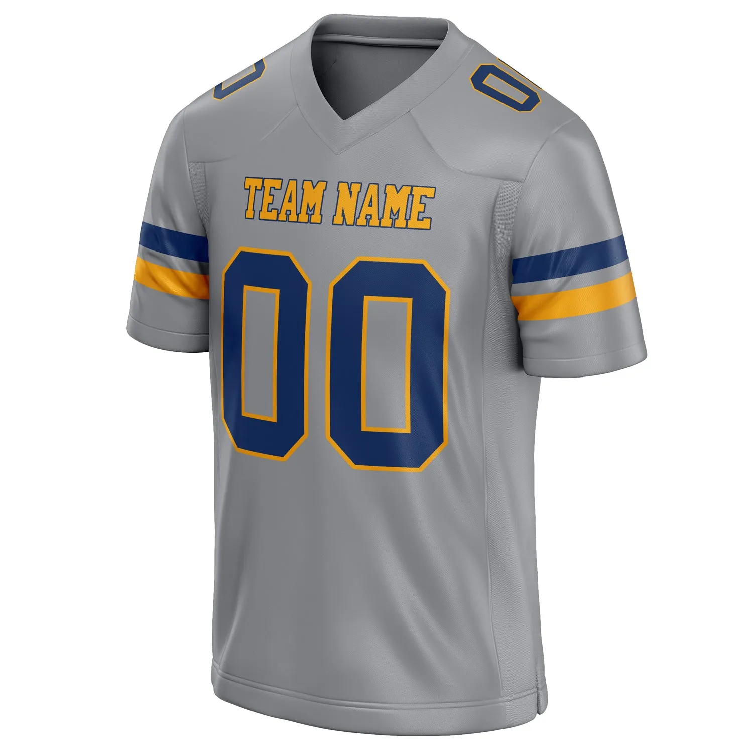 Custom Light Gray navy Solid Colour Football Jersey sold by Tailorly product image thumbnail 3