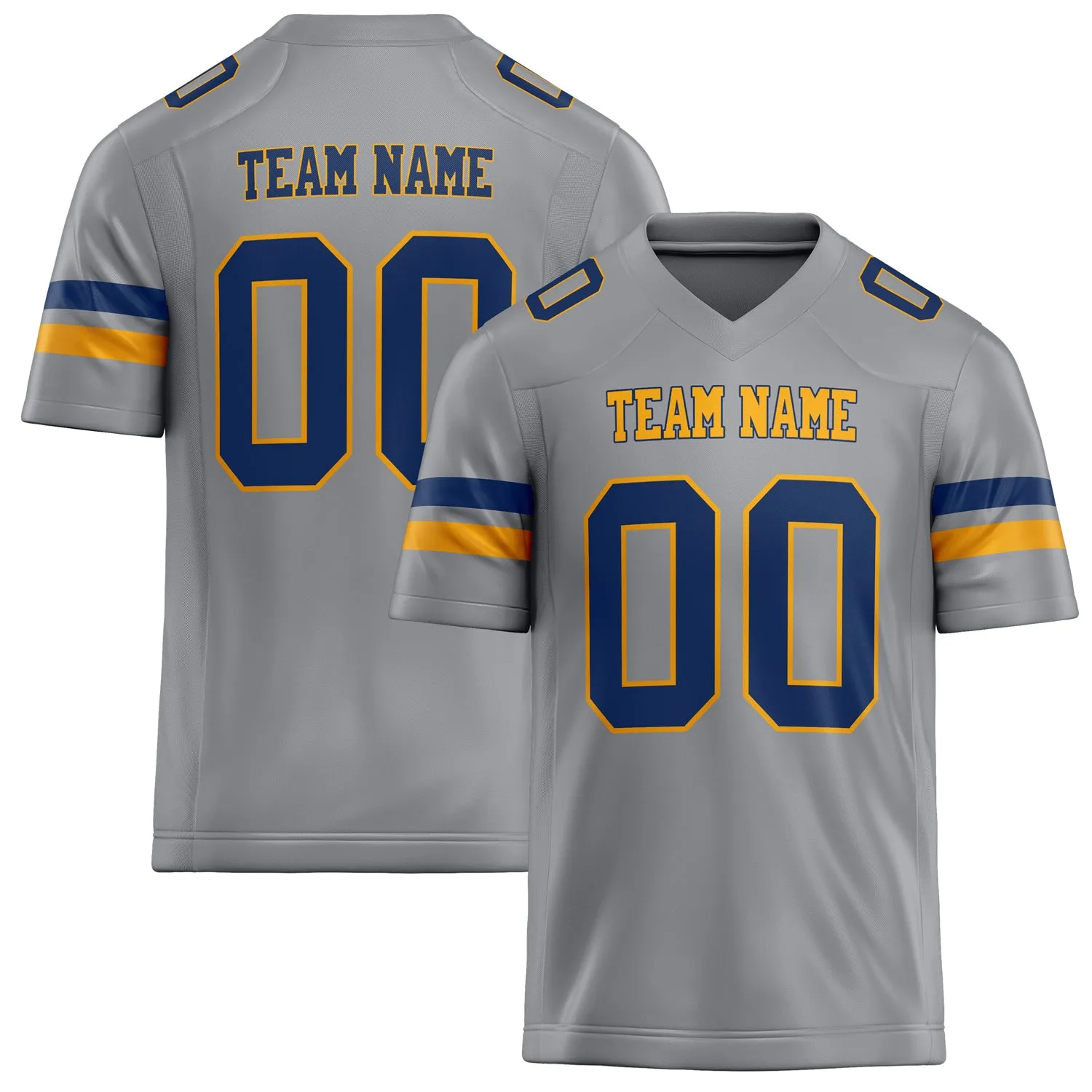 Custom Light Gray navy Solid Colour Football Jersey sold by Tailorly