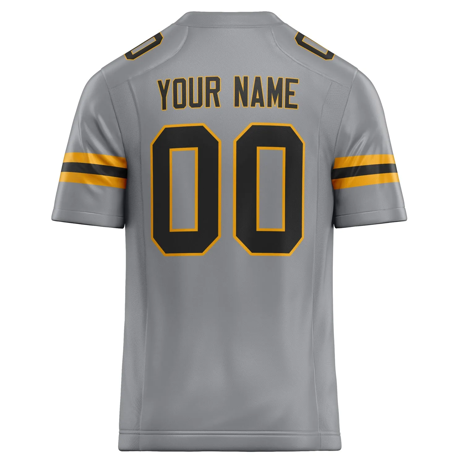 Custom Light Gray Black Solid Colour Football Jersey sold by Tailorly product image thumbnail 4