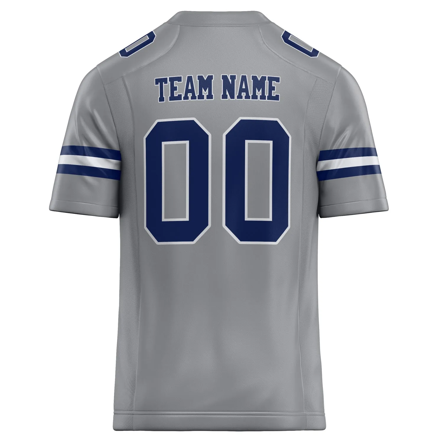 Custom Light Gray navy Solid Colour Football Jersey sold by Tailorly product image thumbnail 4