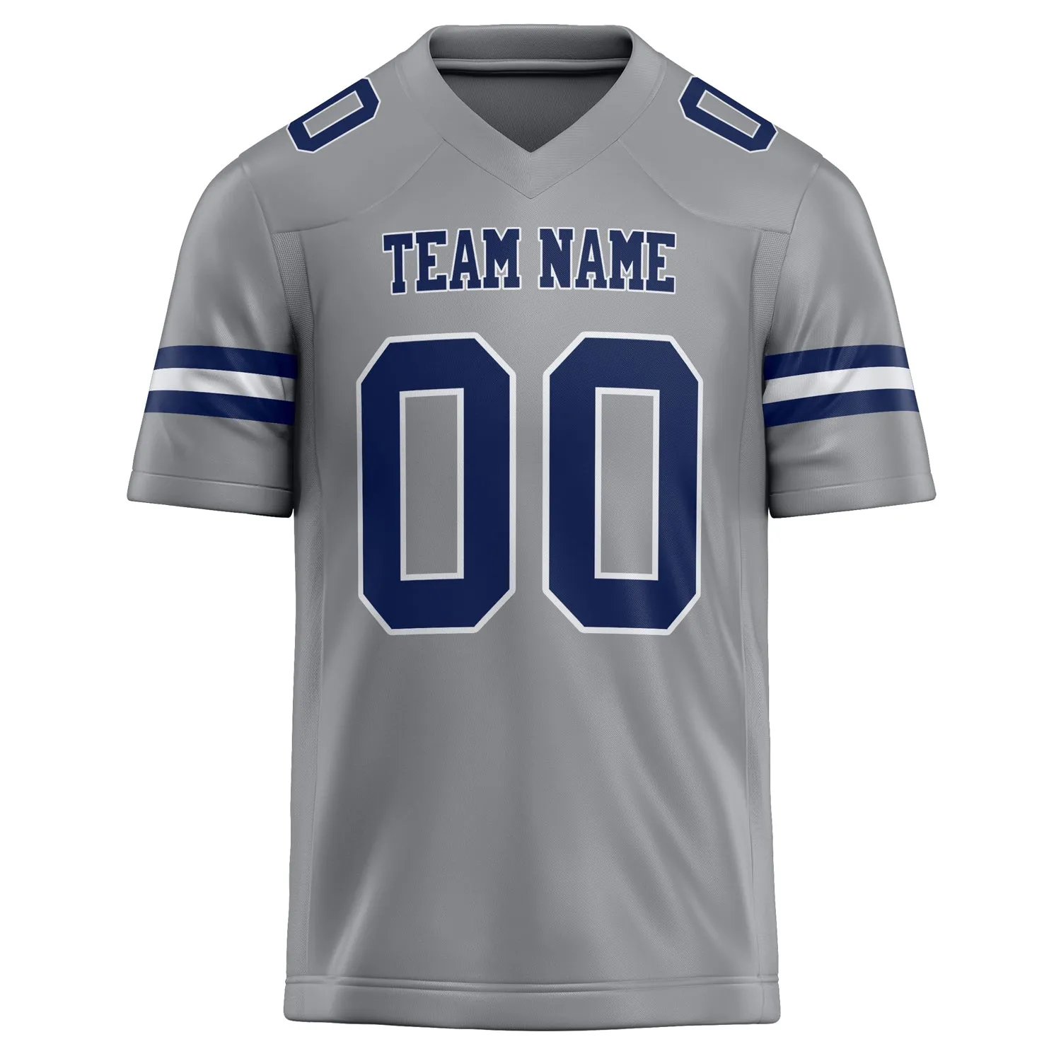 Custom Light Gray navy Solid Colour Football Jersey sold by Tailorly product image thumbnail 2