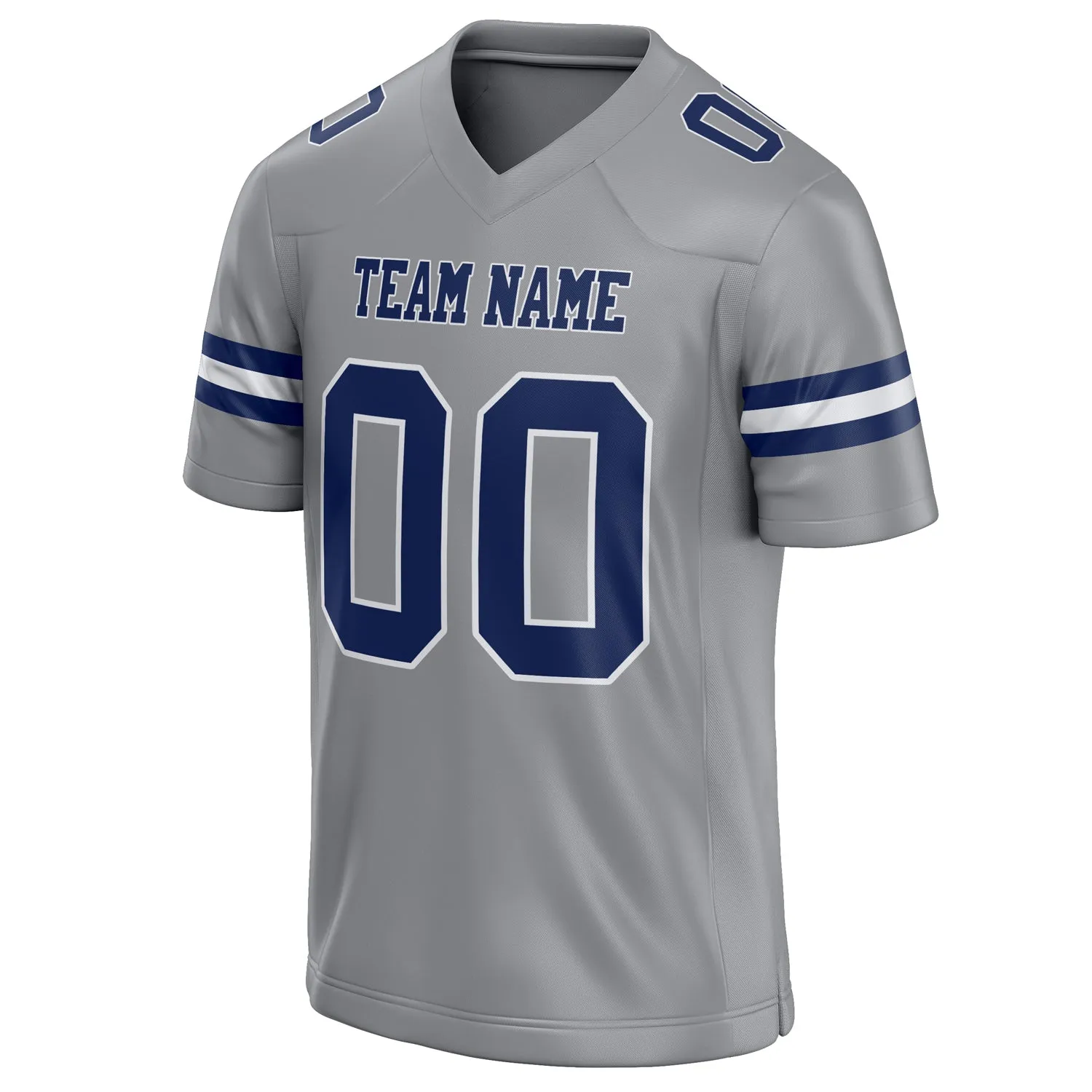 Custom Light Gray navy Solid Colour Football Jersey sold by Tailorly product image thumbnail 3