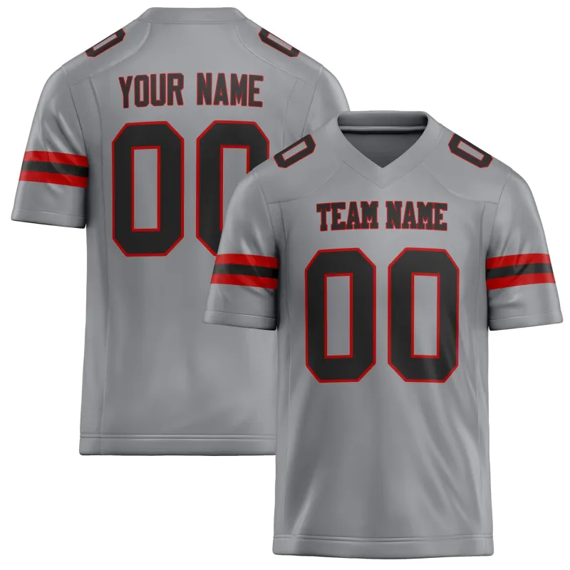 Custom Light Gray Black Solid Colour Football Jersey sold by Tailorly