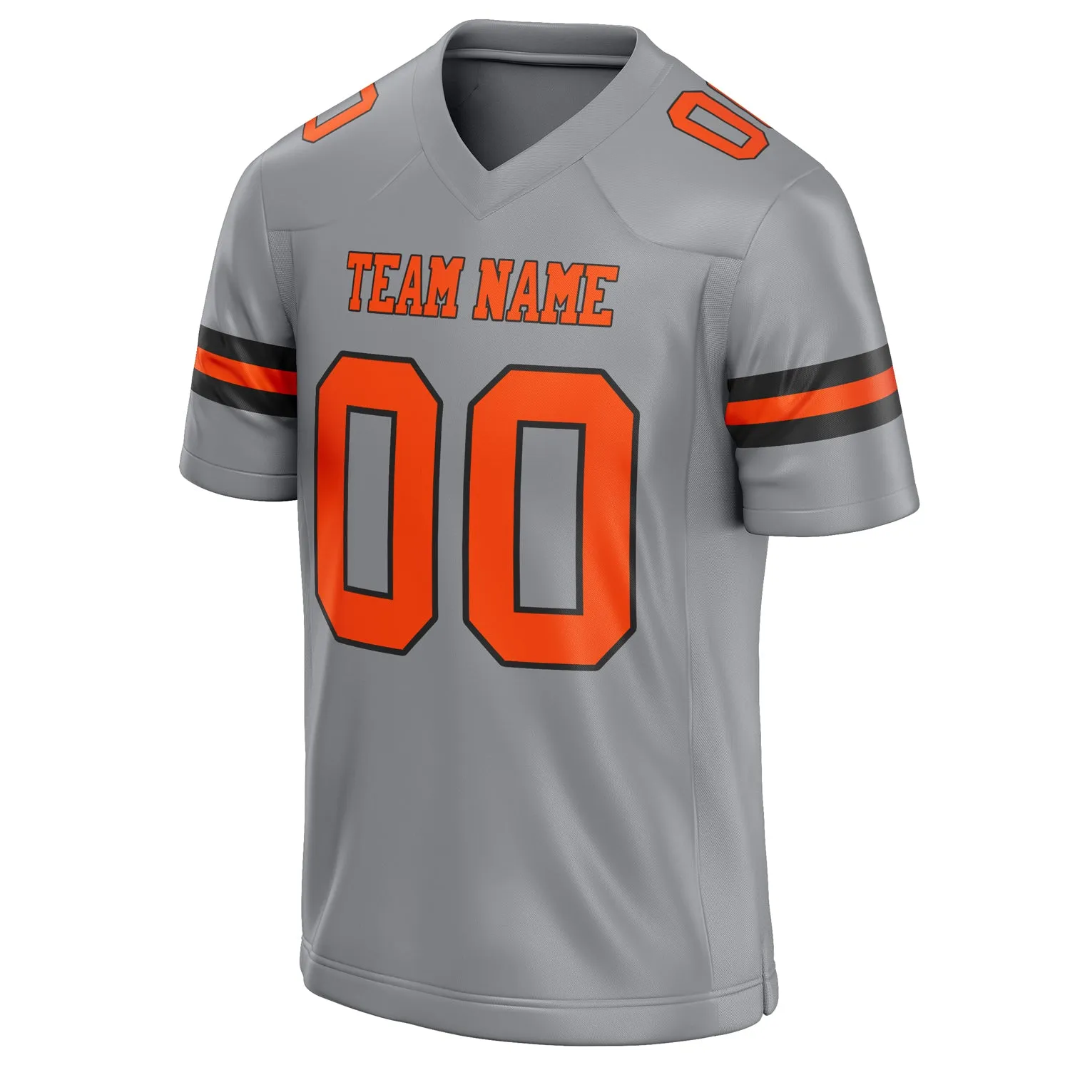 Custom Light Gray orange Solid Colour Football Jersey sold by Tailorly product image thumbnail 3