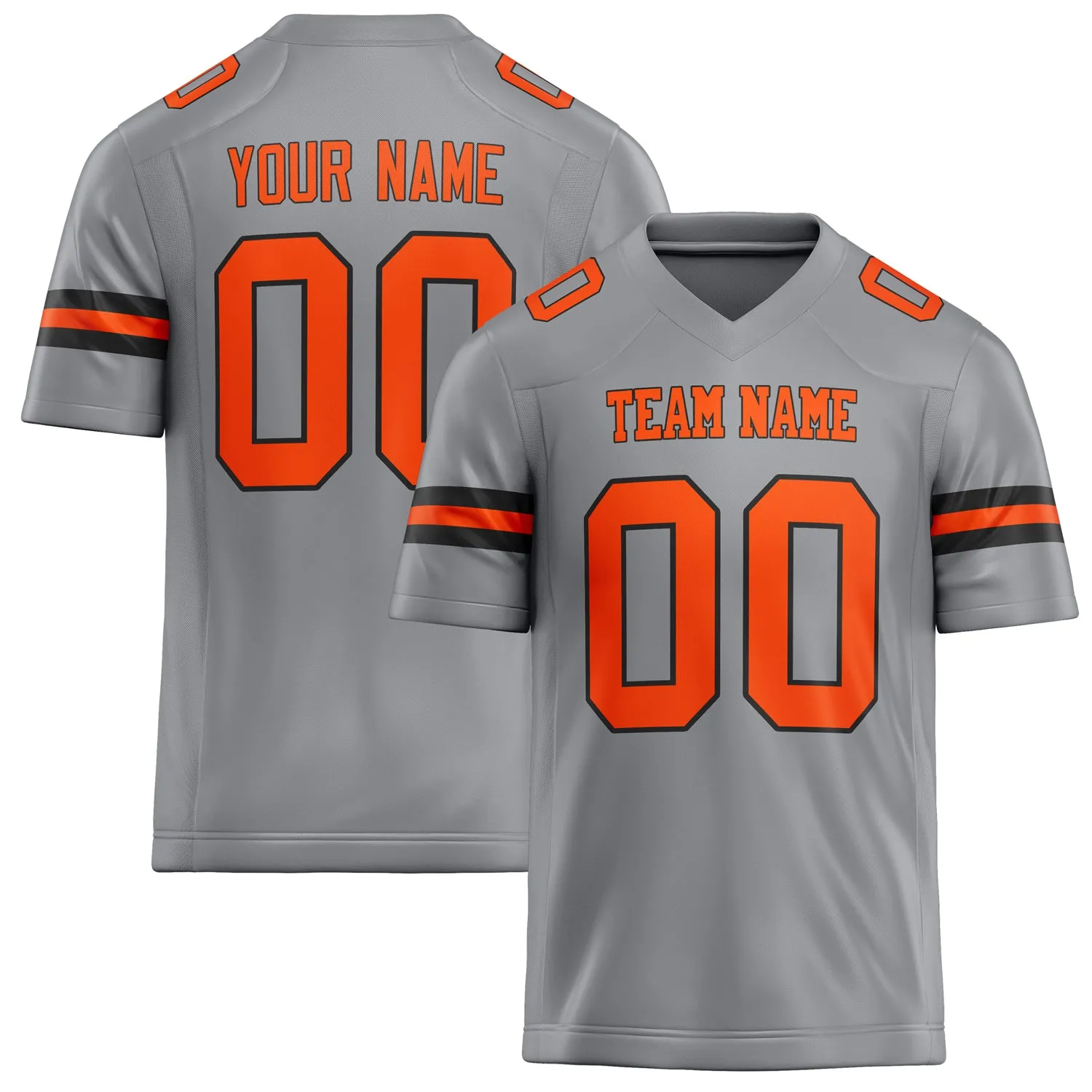 Custom Light Gray orange Solid Colour Football Jersey sold by Tailorly
