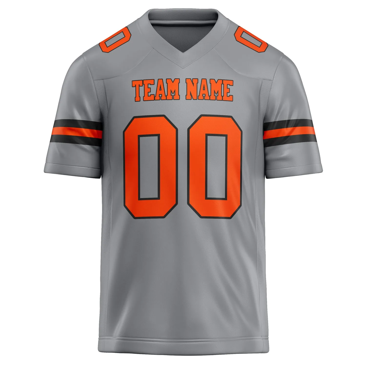 Custom Light Gray orange Solid Colour Football Jersey sold by Tailorly product image thumbnail 2