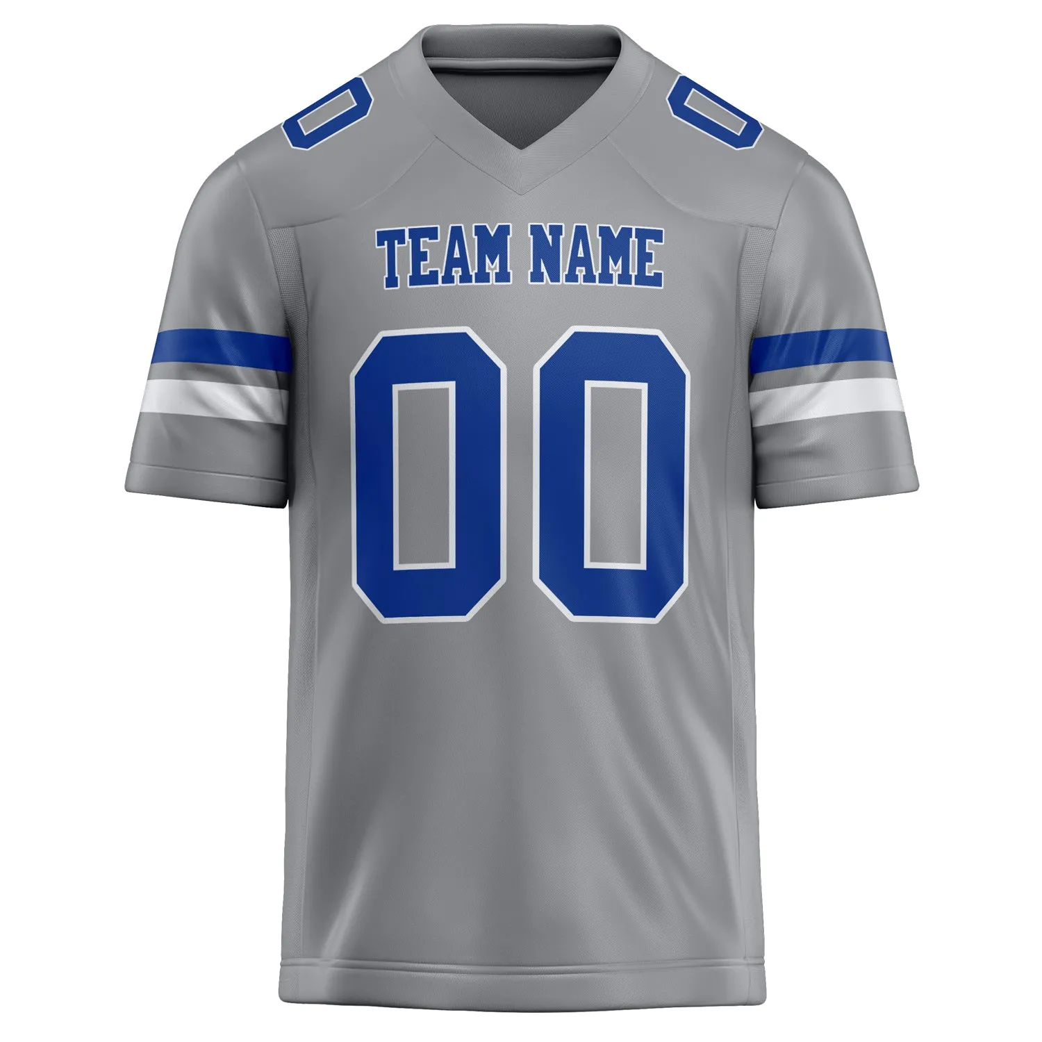 Custom Light Gray royal Solid Colour Football Jersey sold by Tailorly product image thumbnail 2