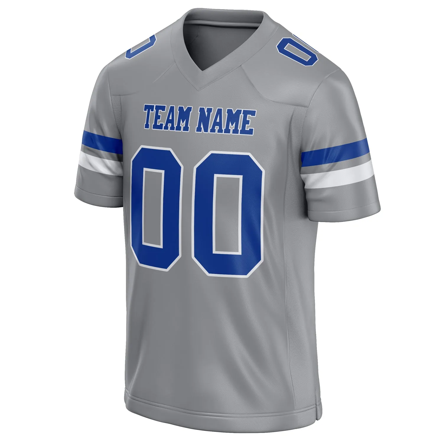 Custom Light Gray royal Solid Colour Football Jersey sold by Tailorly product image thumbnail 3