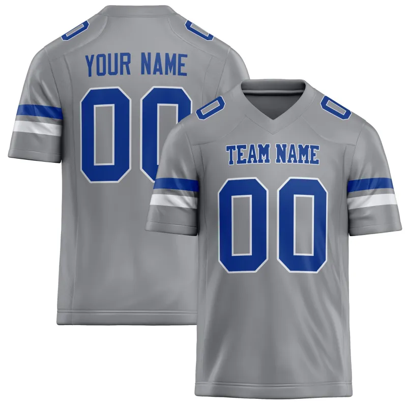 Custom Light Gray royal Solid Colour Football Jersey sold by Tailorly