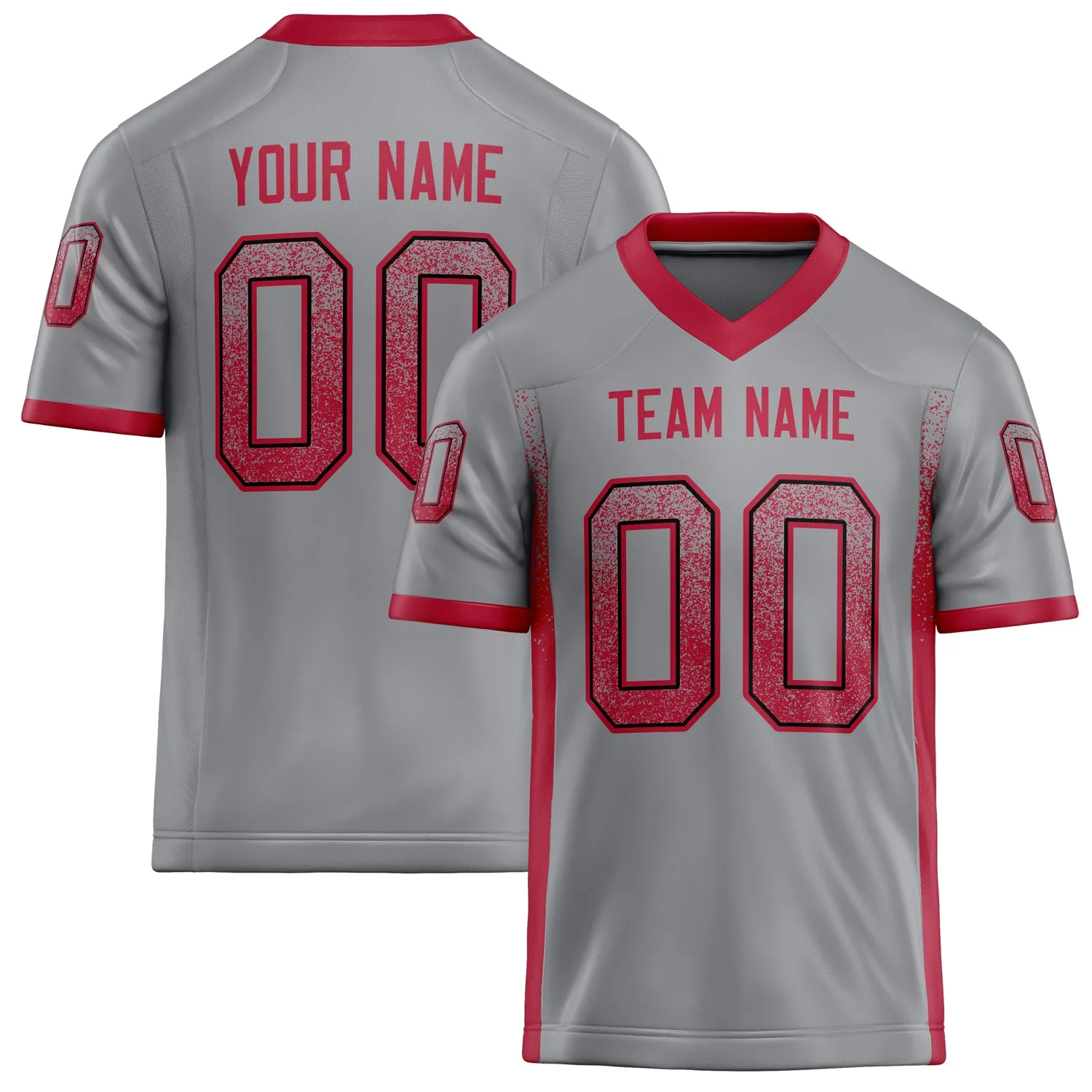 Custom Light Gray red Solid Colour Football Jersey sold by Tailorly
