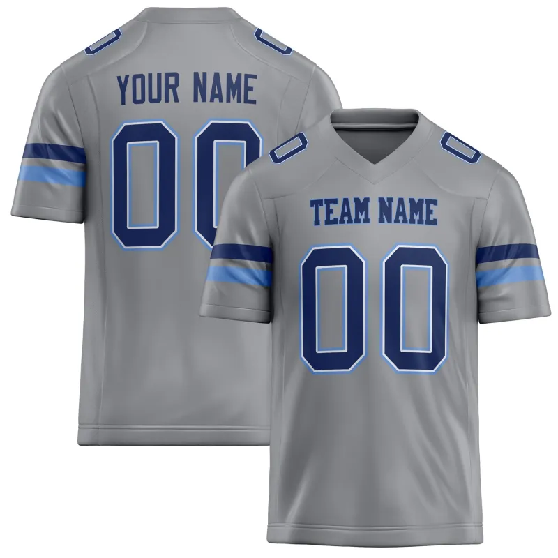 Custom Light Gray navy Solid Colour Football Jersey sold by Tailorly