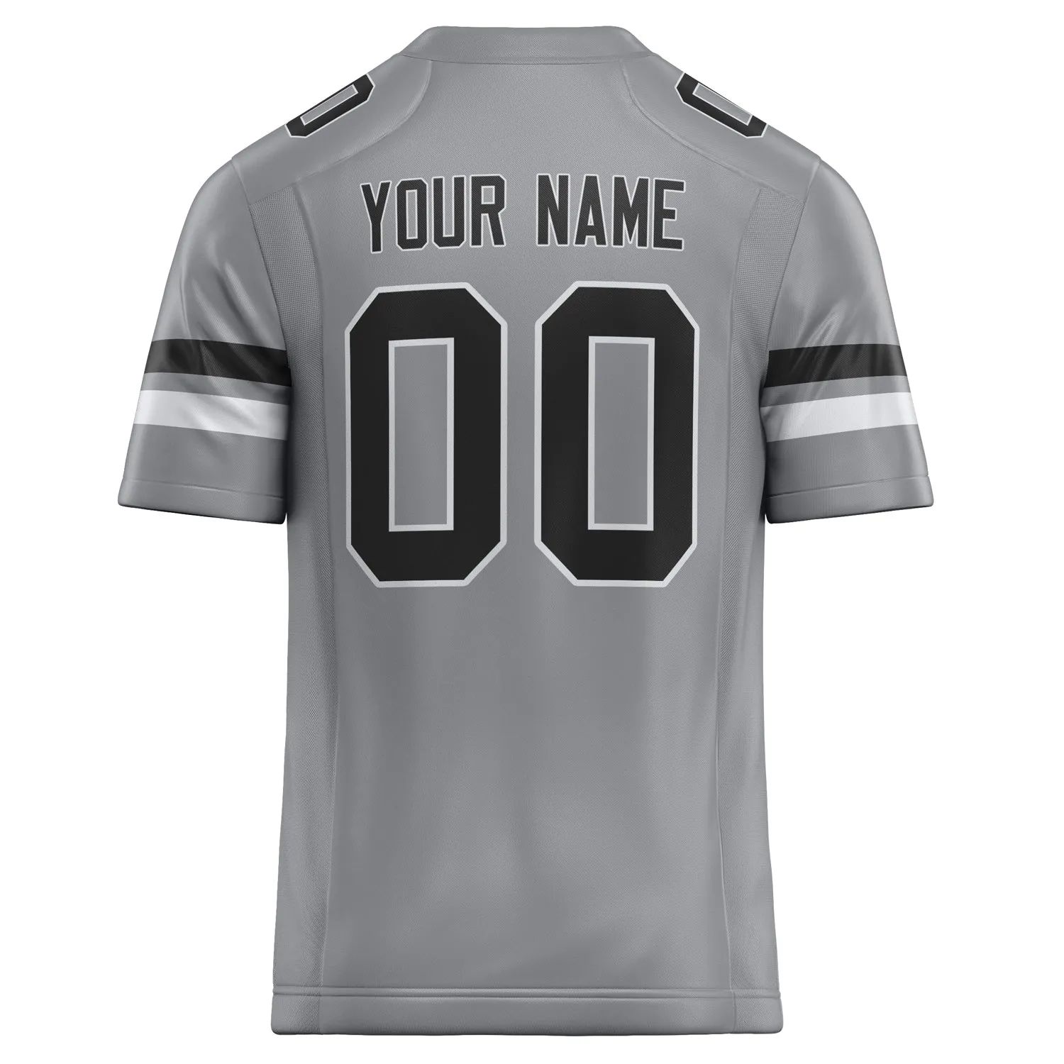 Custom Light Gray Black Solid Colour Football Jersey sold by Tailorly product image thumbnail 4