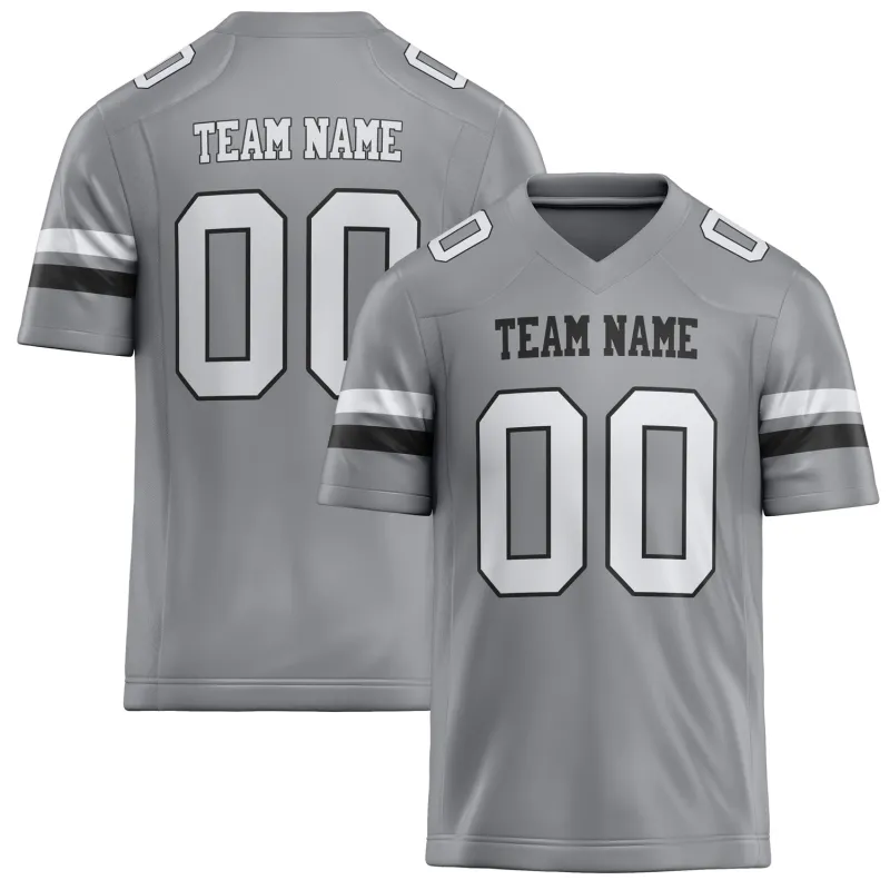 Custom Light Gray White Solid Colour Football Jersey sold by Tailorly