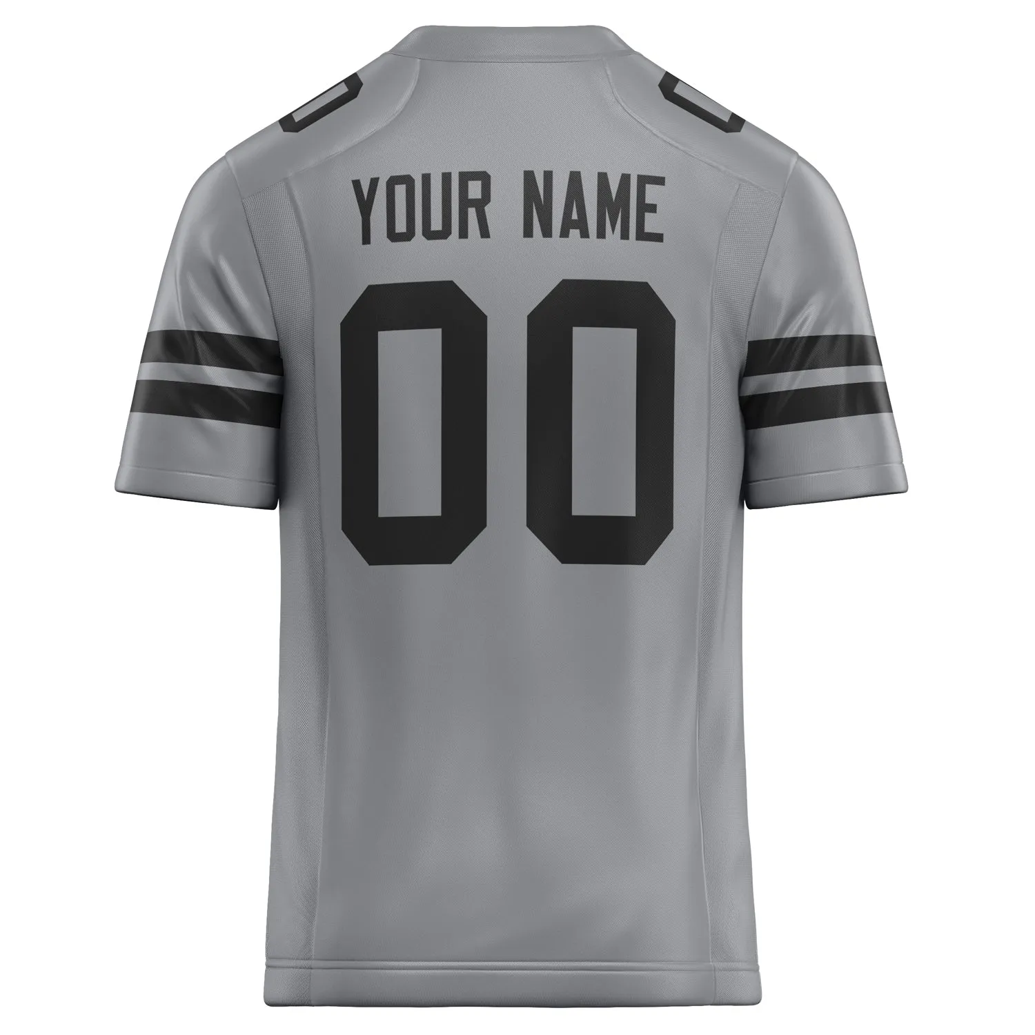 Custom Light Gray Black Solid Colour Football Jersey sold by Tailorly product image thumbnail 4