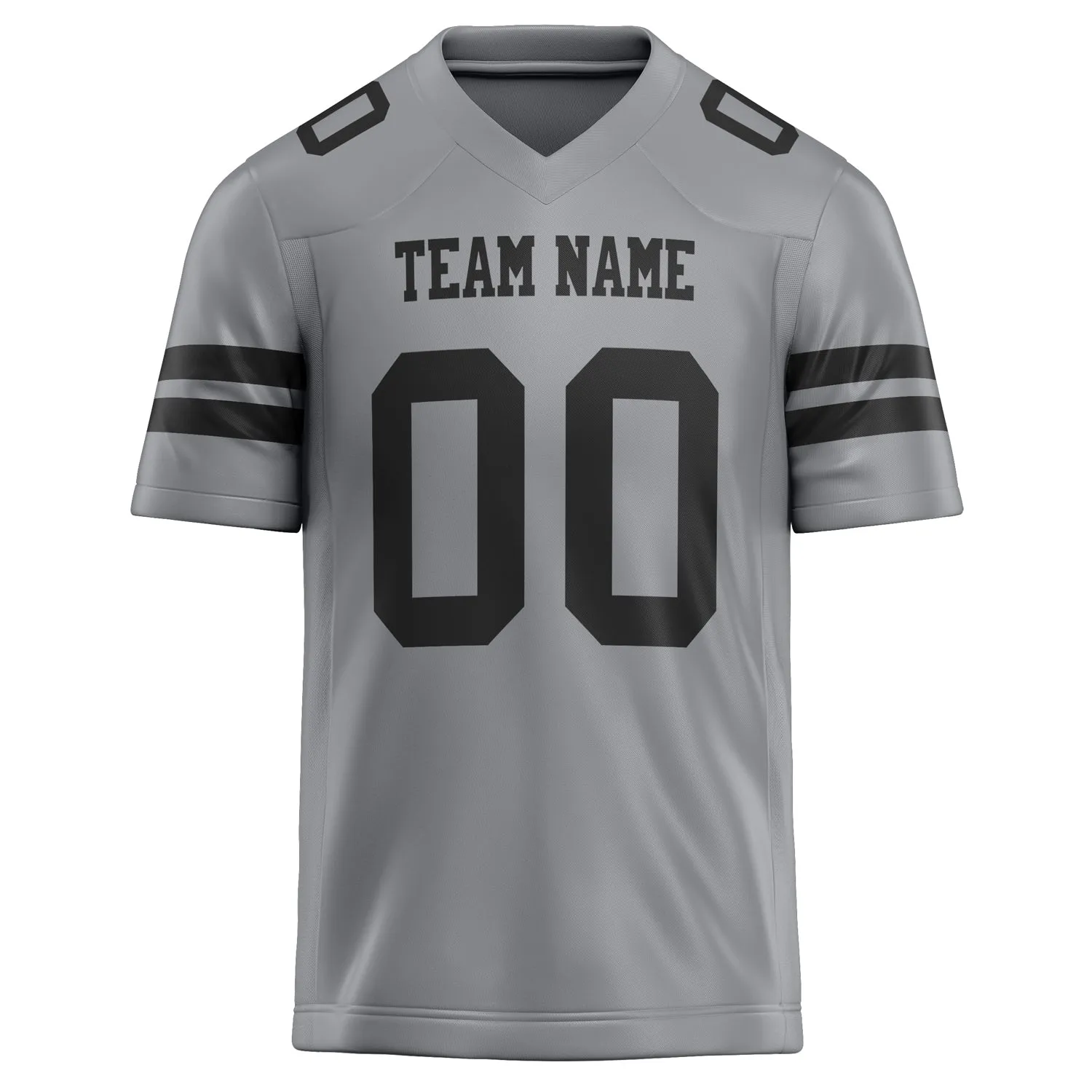 Custom Light Gray Black Solid Colour Football Jersey sold by Tailorly product image thumbnail 2