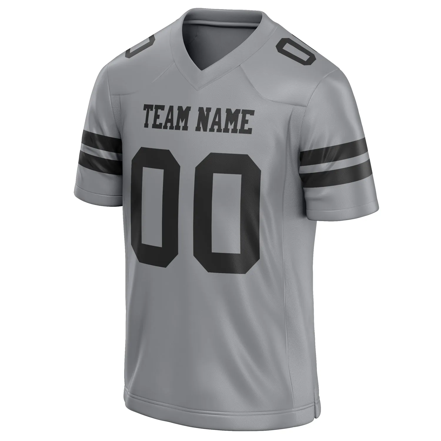 Custom Light Gray Black Solid Colour Football Jersey sold by Tailorly product image thumbnail 3