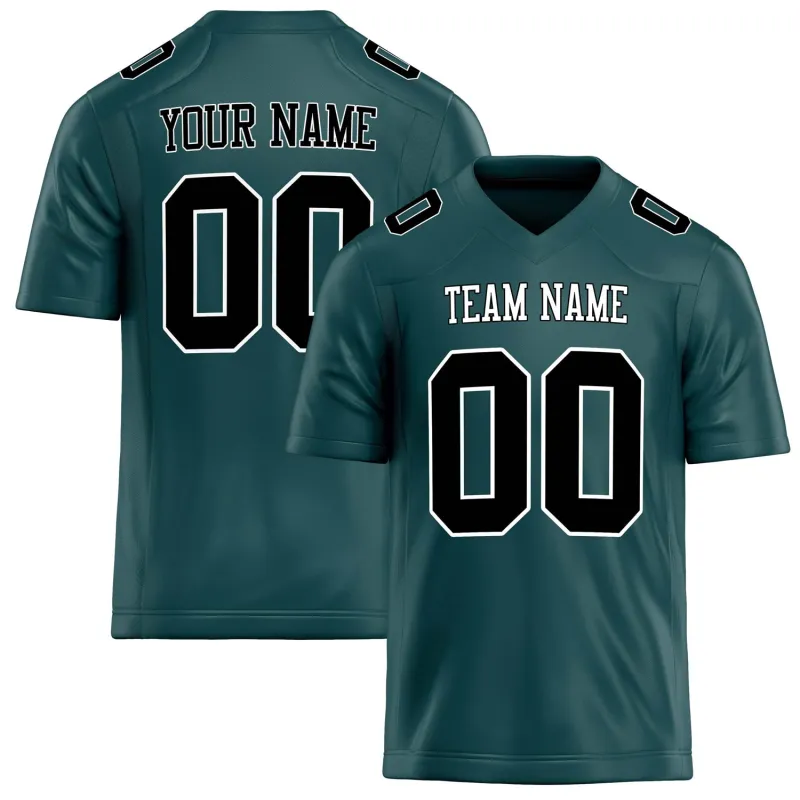 Custom Midnight Green Black Solid Colour Football Jersey sold by Tailorly