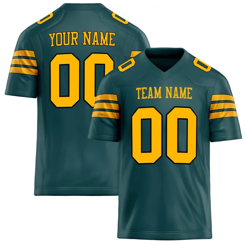 Custom Midnight Green gold Solid Colour Football Jersey sold by Tailorly