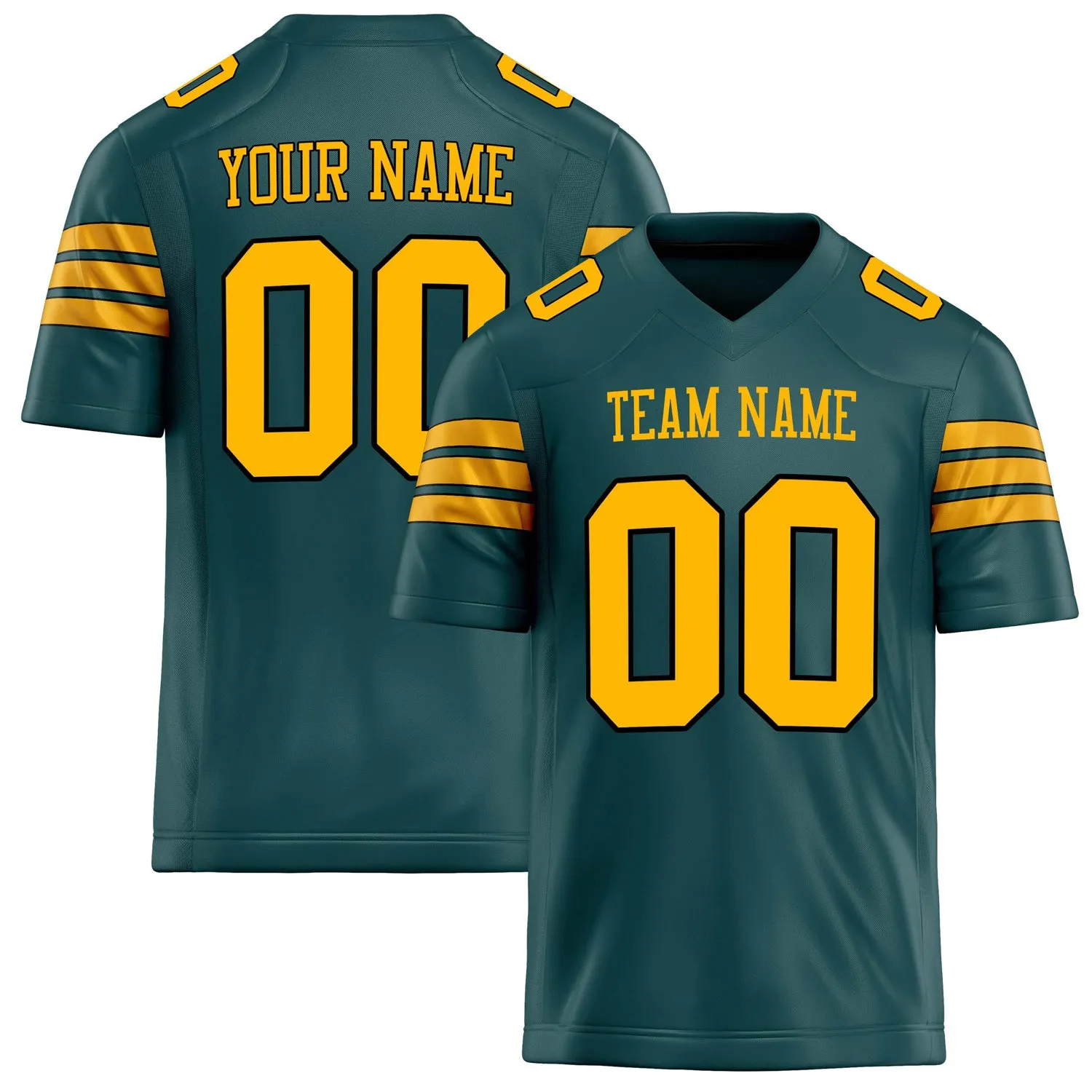 Custom Midnight Green gold Solid Colour Football Jersey sold by Tailorly