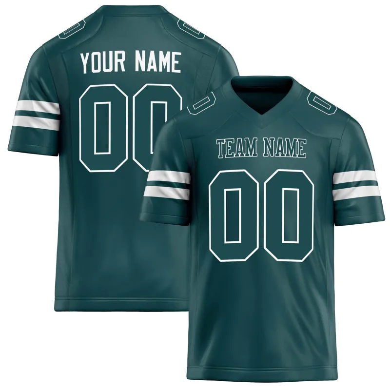 Custom Midnight Green White Solid Colour Football Jersey sold by Tailorly