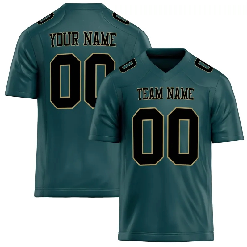 Custom Midnight Green Black Solid Colour Football Jersey sold by Tailorly