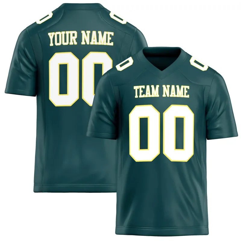Custom Midnight Green White Solid Colour Football Jersey sold by Tailorly
