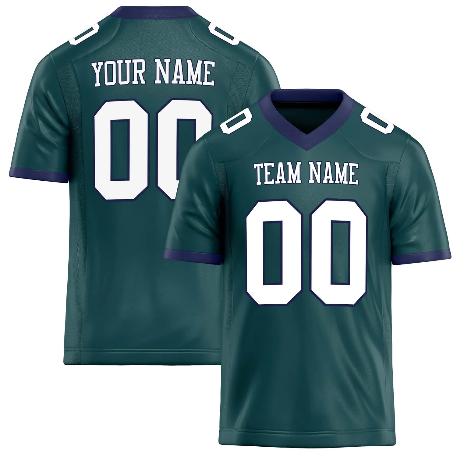 Custom Midnight Green White Solid Colour Football Jersey sold by Tailorly