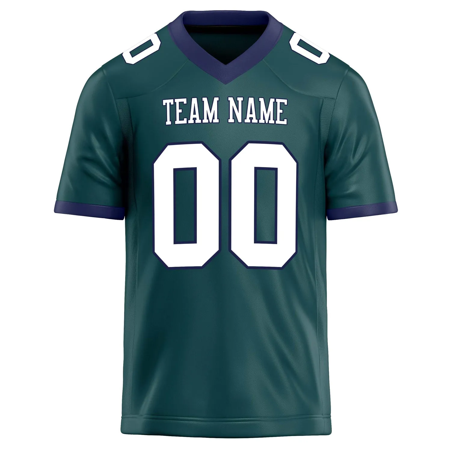 Custom Midnight Green White Solid Colour Football Jersey sold by Tailorly product image thumbnail 2