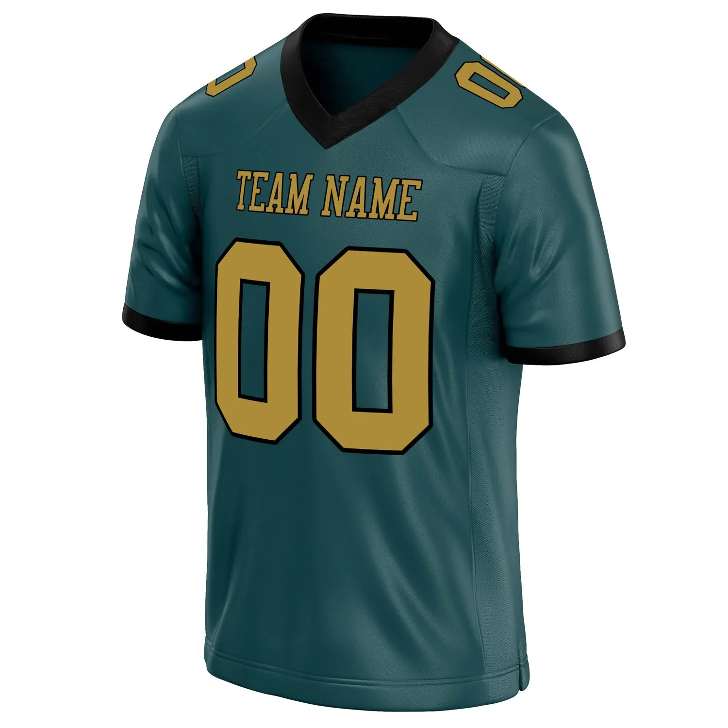 Custom Midnight Green old gold Solid Colour Football Jersey sold by Tailorly product image thumbnail 3