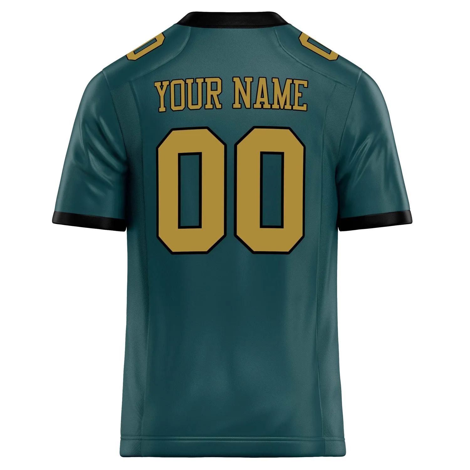 Custom Midnight Green old gold Solid Colour Football Jersey sold by Tailorly product image thumbnail 4